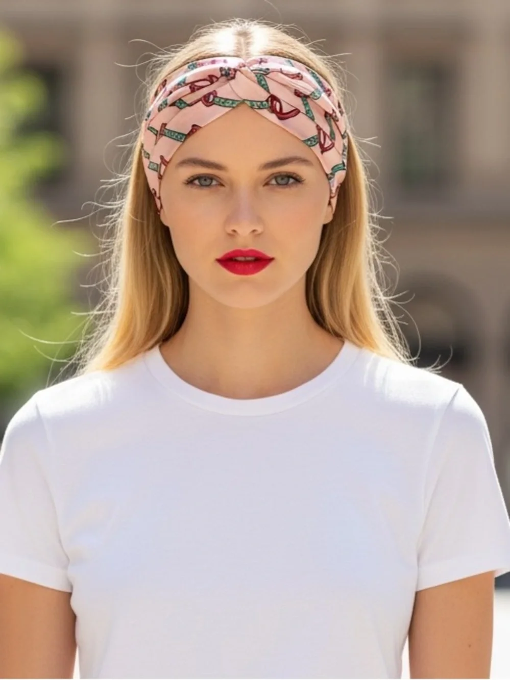 Gucci Pink Printed Silk Headband